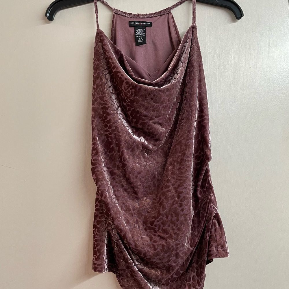 New York & Company Stretch Velvet Tank Top